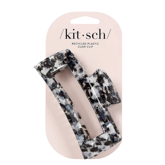 Kitsch Rectangle Claw Clip Jumbo - Black Marble