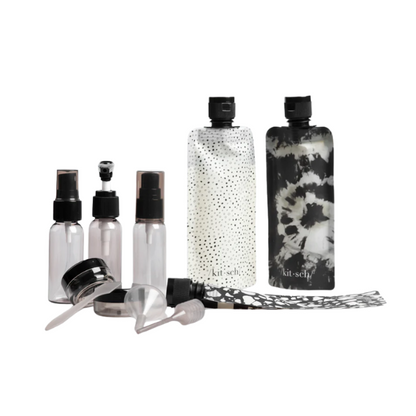 Kitsch Travel Bottle 11pc Set  - Black