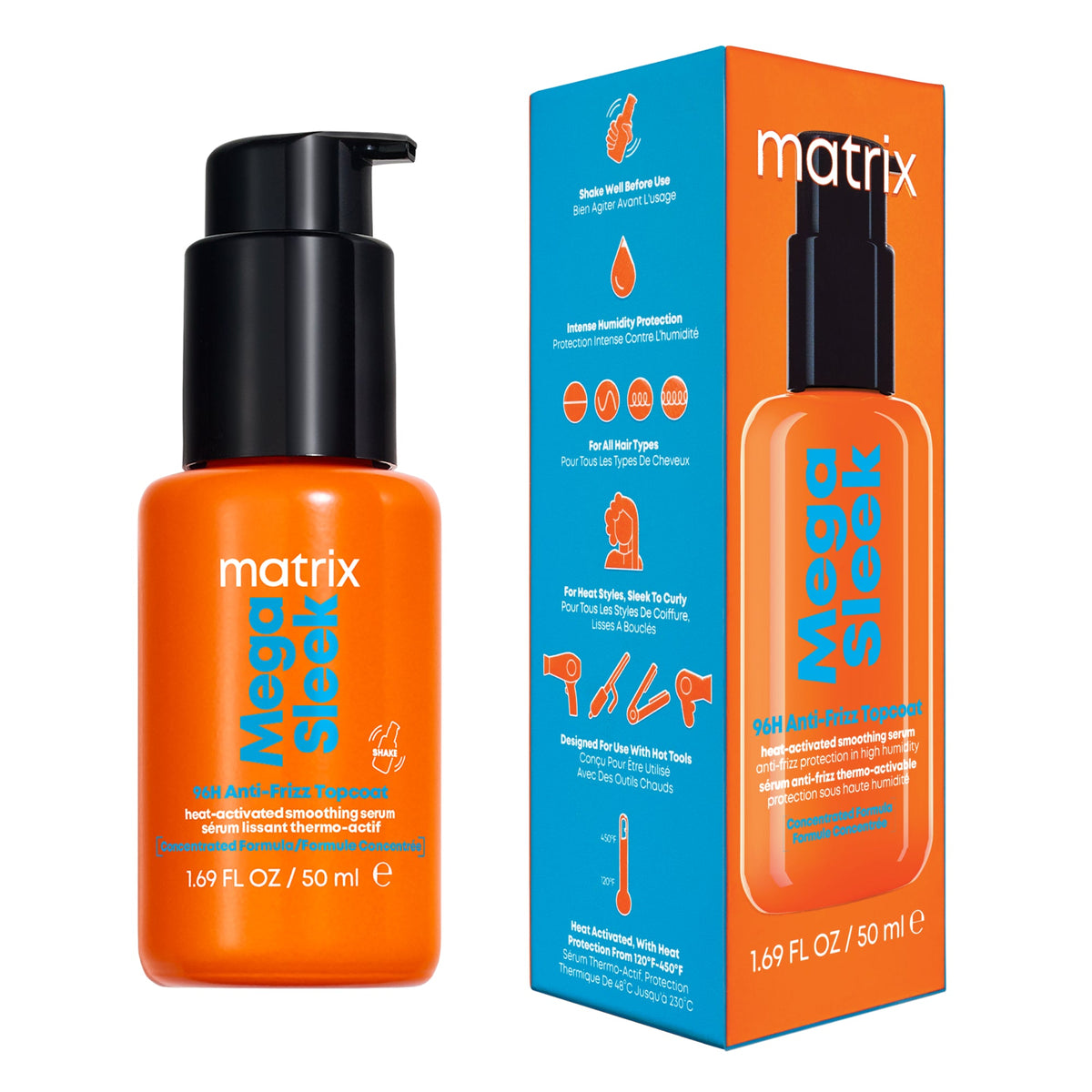 Matrix Mega Sleek 96H Anti Frizz Topcoat Oil 50ml