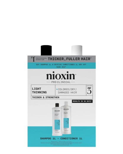 Nioxin Scalp + Hair Thickening System 3 Shampoo + Conditioner 1L Duo