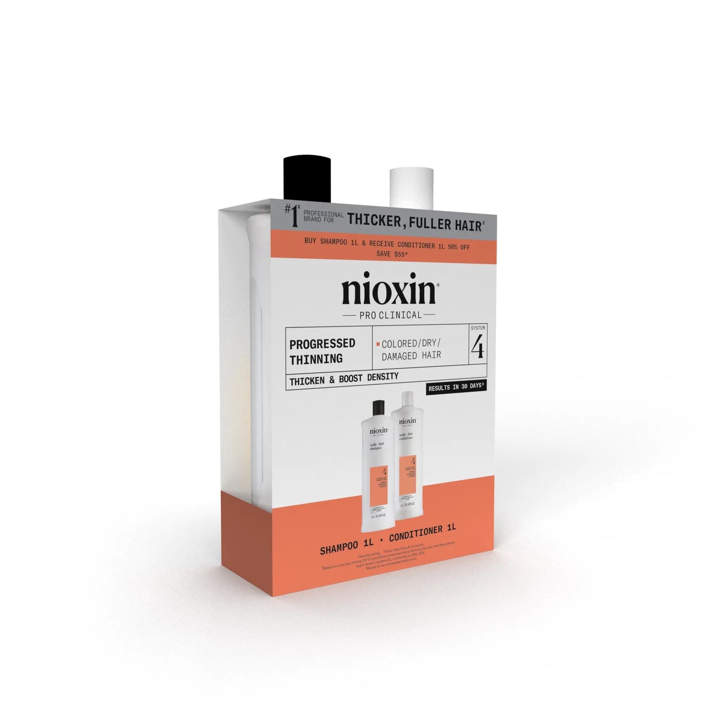 Nioxin Scalp + Hair Thickening System 4 Shampoo + Conditioner 1L Duo