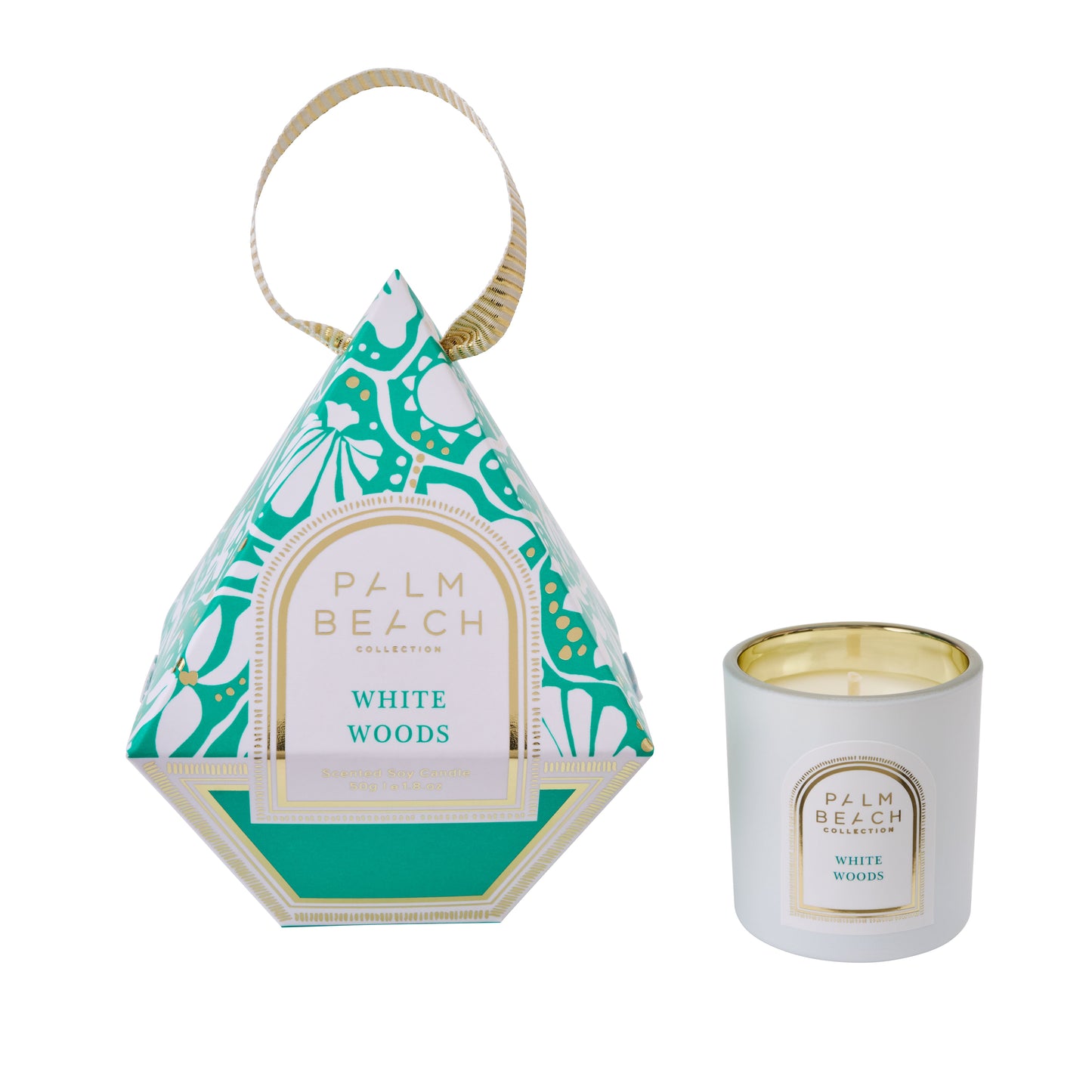 Palm Beach Collection Hanging Bauble Mini Candle 50g - White Woods