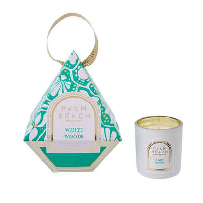 Palm Beach Collection Hanging Bauble Mini Candle 50g - White Woods