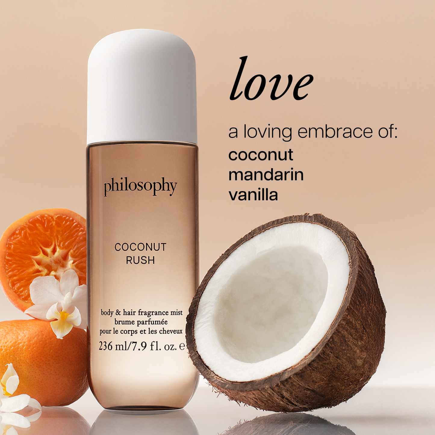 philosophy coconut rush body & hair fragrance mist 236ml