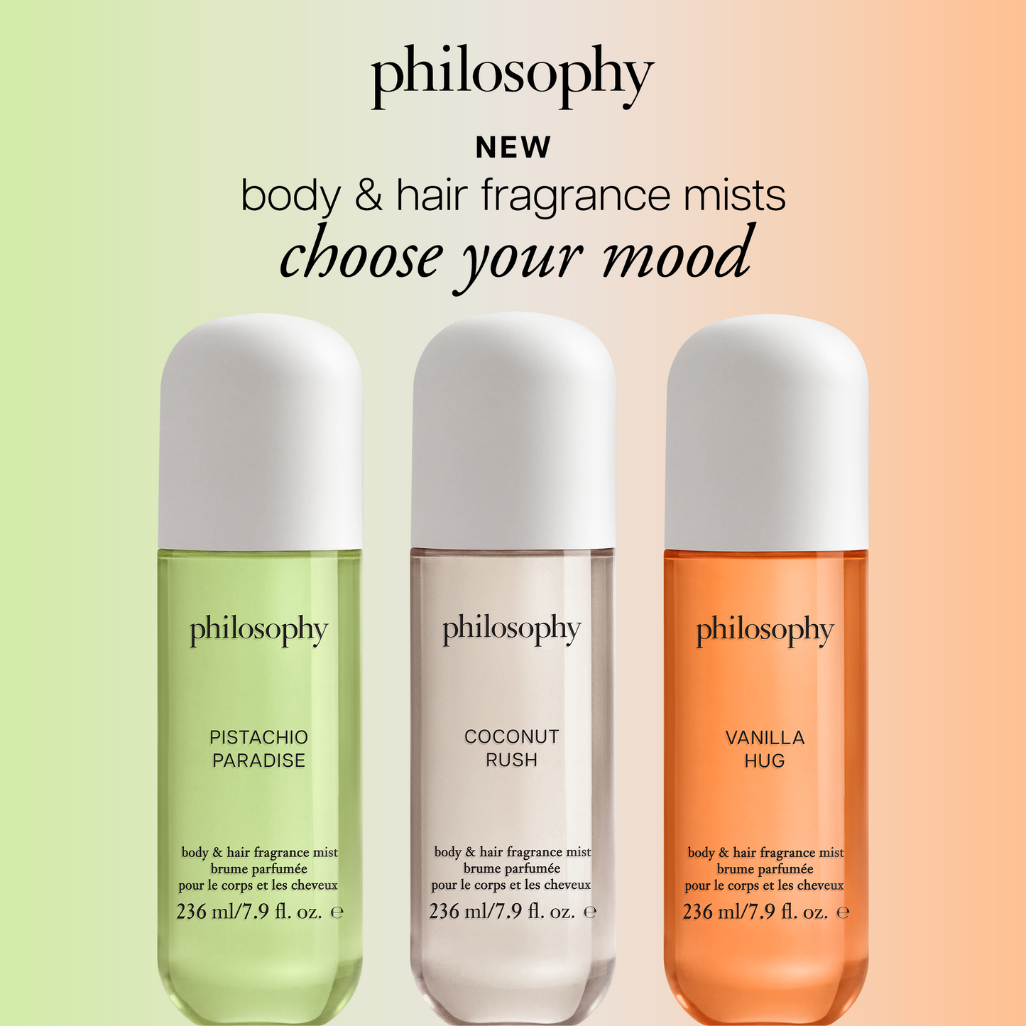 philosophy pistachio paradise body & hair fragrance mist 236ml