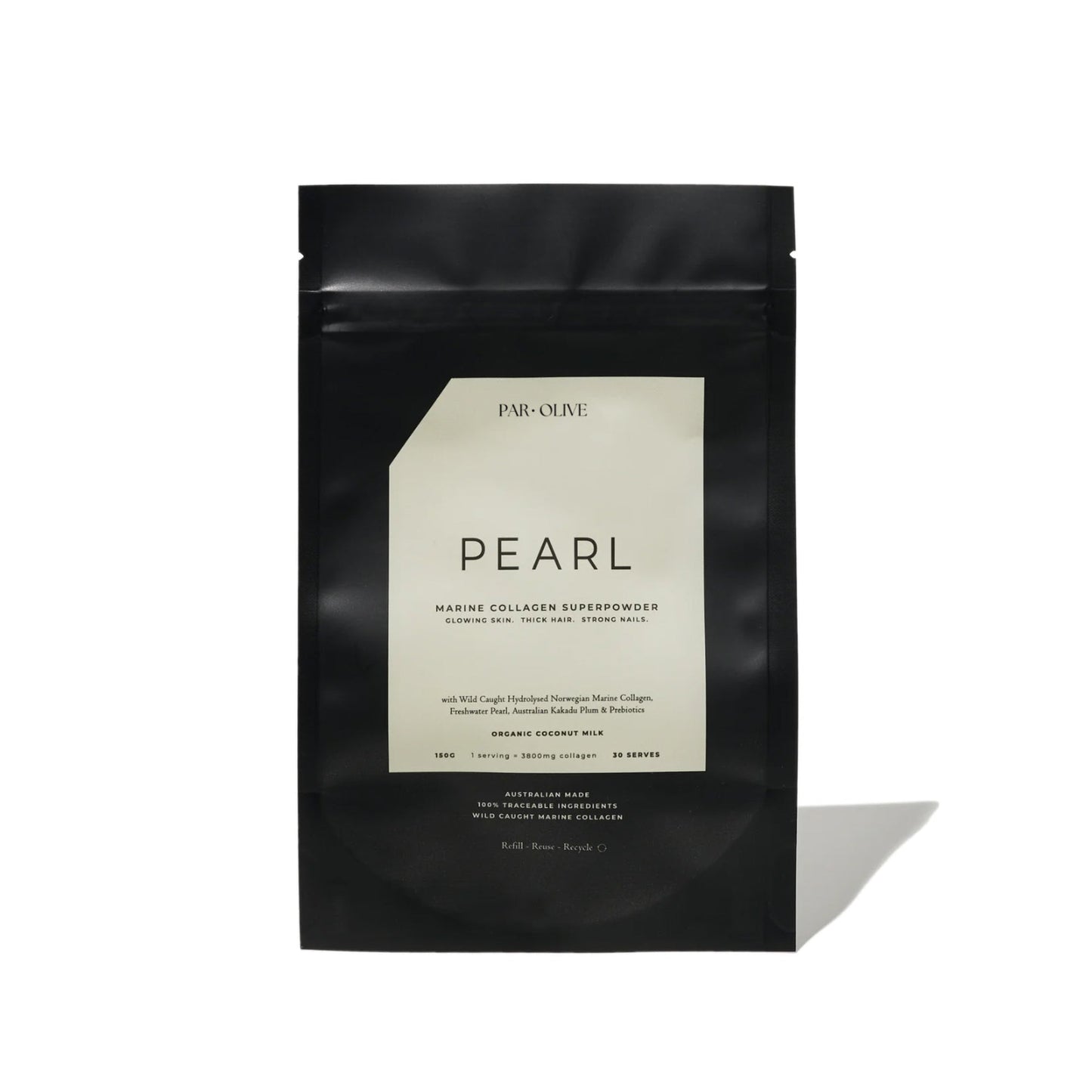 Par Olive PEARL Marine Collagen Superpowder Refill Pouch - Organic Coconut 150g