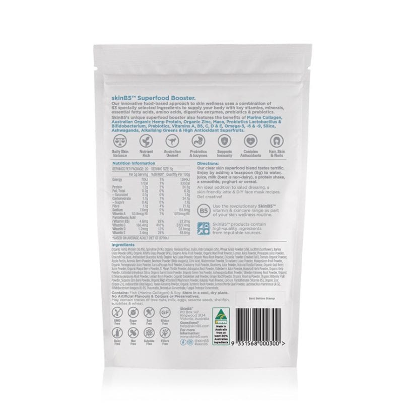 SkinB5 Clear Skin Superfood Booster 100g