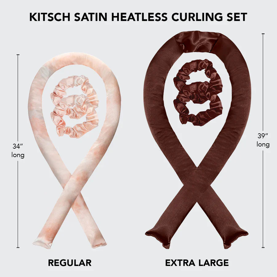 Kitsch Extra Large Satin Heatless Curling Set - Chocolate
