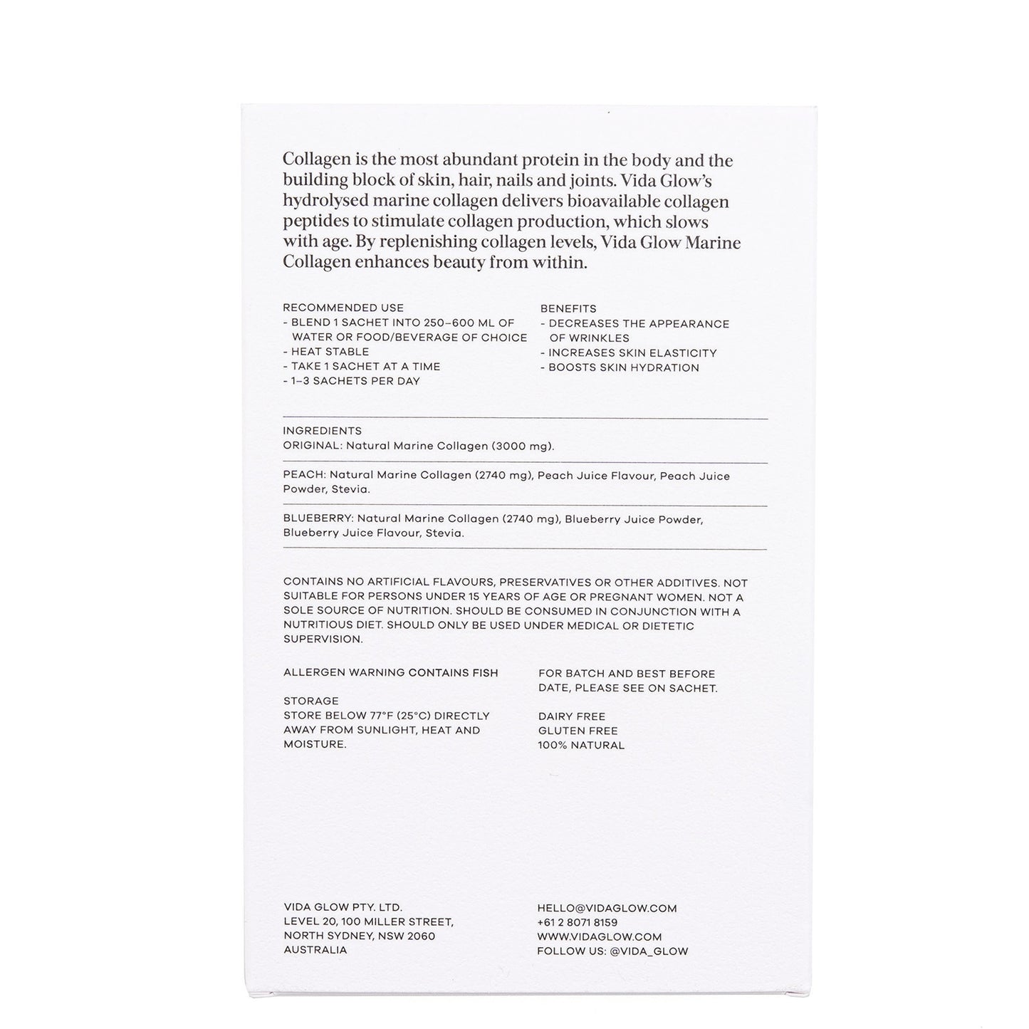 Vida glow collagen back