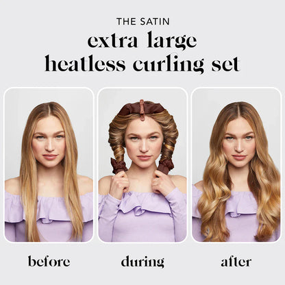 Kitsch Extra Large Satin Heatless Curling Set - Chocolate