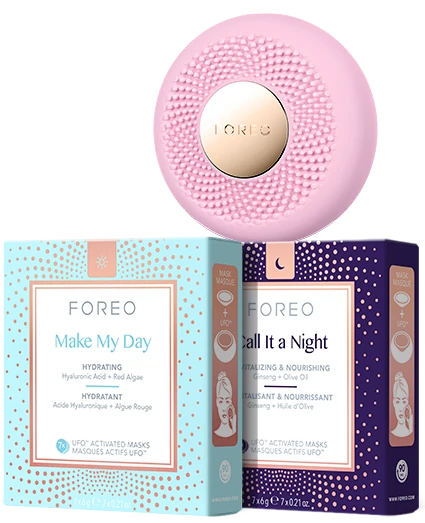 FOREO UFO 3 Mini Pearl Pink & Masks Bundle