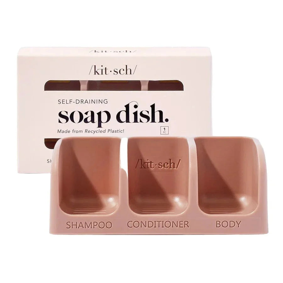 Kitsch Kitsch Recycled Plastic Self-Draining Soap Dish - Terracotta Hair Care [Health and Beauty]