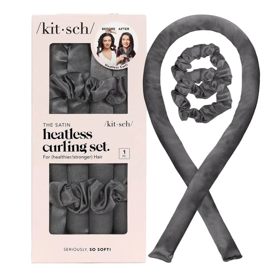 Kitsch Kitsch Satin Heatless Curling Set - Charcoal Hair Styling Products