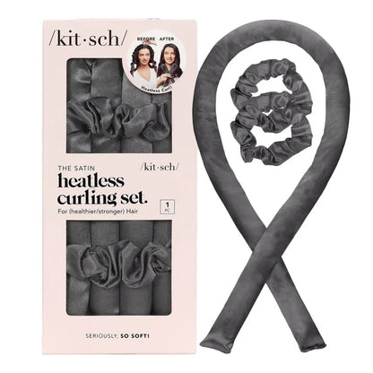 Kitsch Kitsch Satin Heatless Curling Set - Charcoal Hair Styling Products