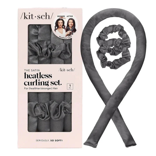 Kitsch Kitsch Satin Heatless Curling Set - Charcoal Hair Styling Products