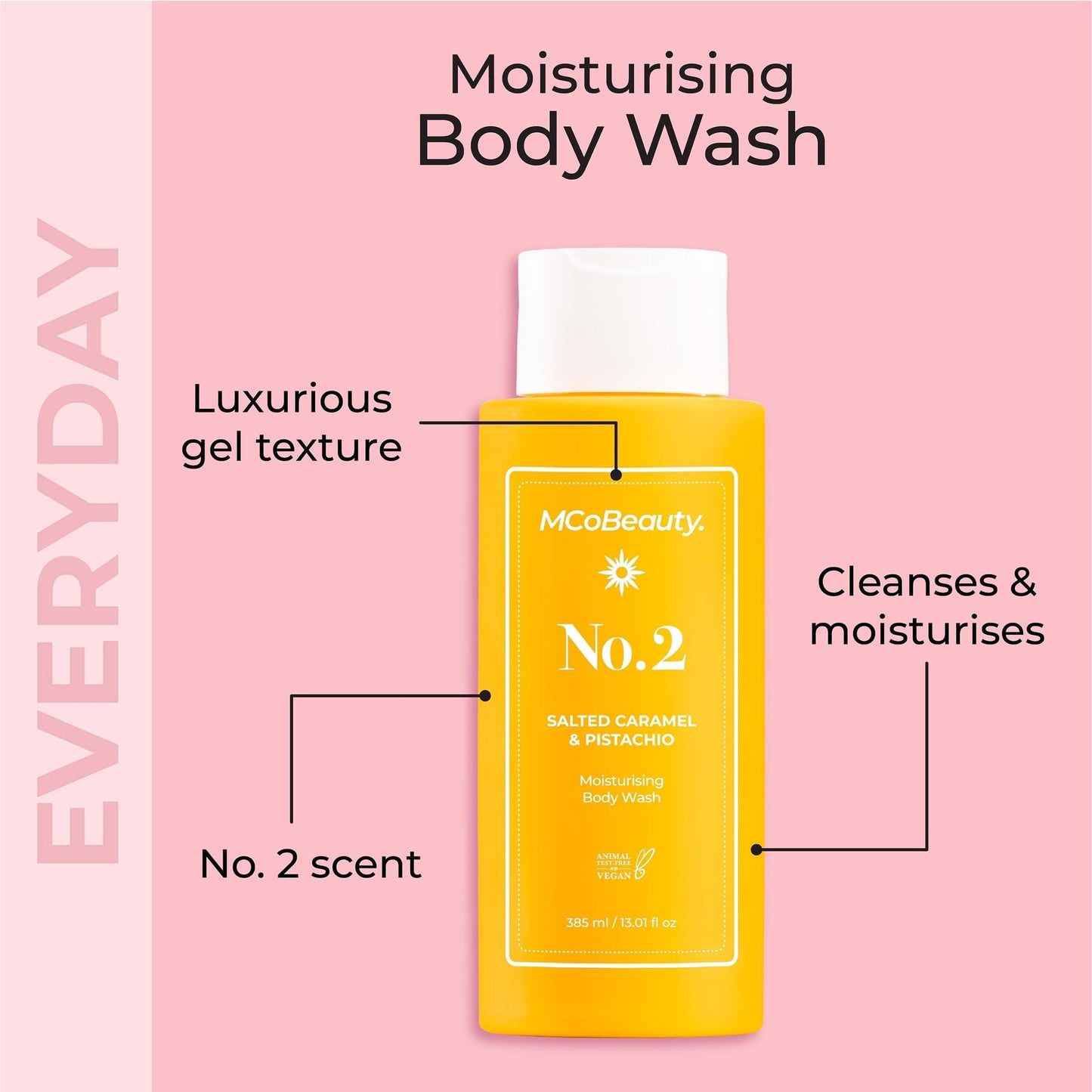 MCoBeauty MCoBeauty Everyday Body Wash Cream-Gel 385ml  - No.2 Salted Caramel & Pistachio Body Care