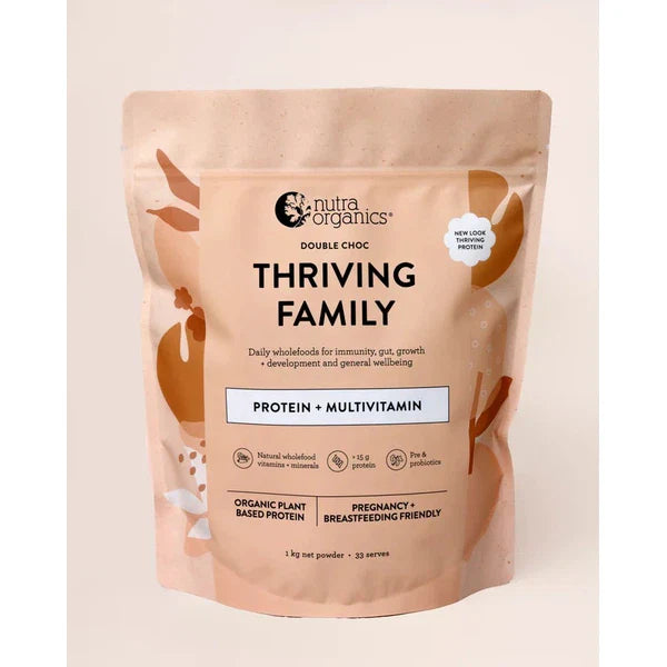 Nutra Organics Double Choc / 1kg Nutra Organics Thriving Family supplements
