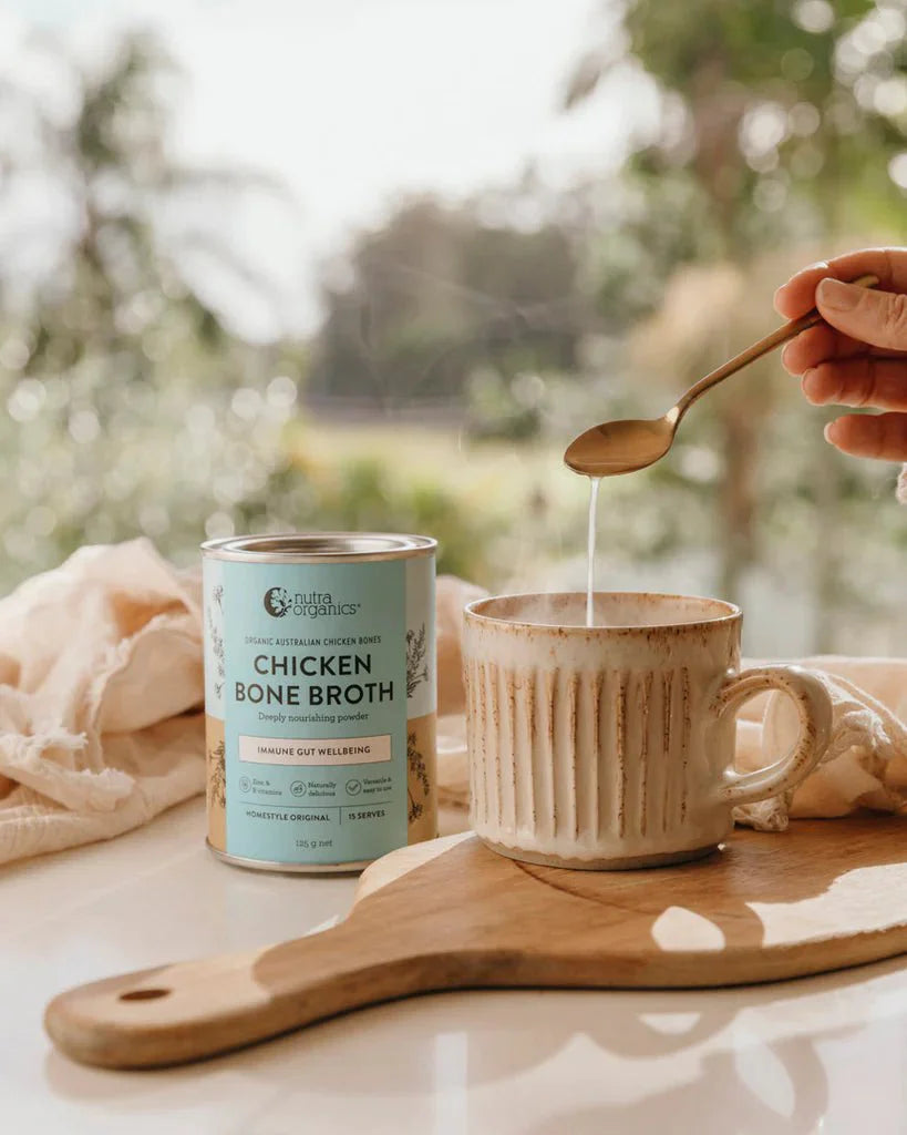 Nutra Organics Nutra Orangics Bone Broth Chicken Homestyle Original 125g supplements