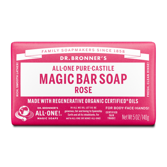 Dr. Bronner's Pure Castile Bar Soap - Rose 140g